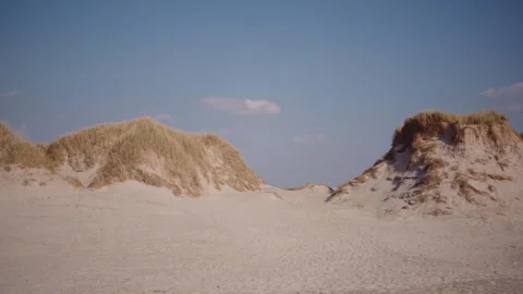 Sand Dunes with Blue Sky Background Stock Footage 308259259