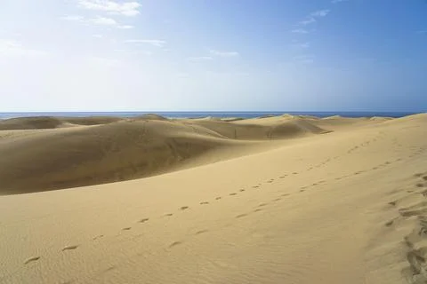 Sand dunes at Canary Islands, Maspalomas Stock Photos