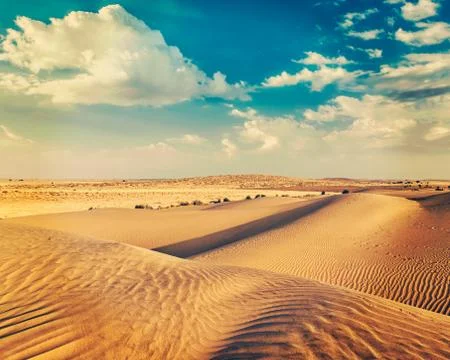 Sand dunes in desert Stock Photos
