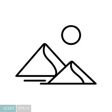Sand dunes in the desert vector icon Stock Illustration