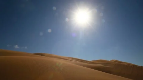Sand dunes in the desert wind blowing with sand , Sahara Morocco Stock Footage 156581871