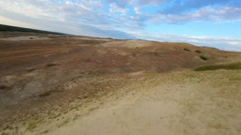 Sand Dunes Drone Flyover Stock Footage 246913853