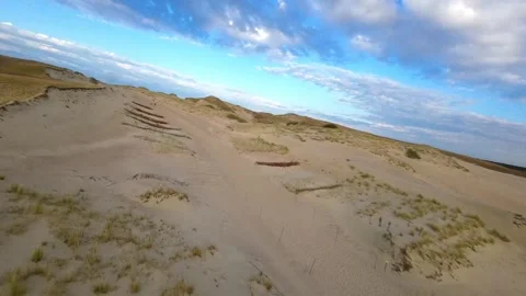 Sand Dunes Drone Flyover Stock Footage 246913869