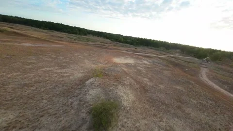 Sand Dunes Drone Flyover Stock Footage 246913924