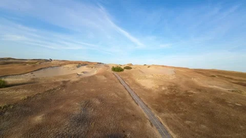Sand Dunes Drone Flyover Stock Footage 246913995