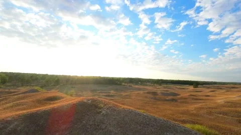 Sand Dunes Drone Flyover Stock Footage 246914180