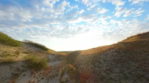 Sand Dunes Drone Flyover Stock Footage 246914232