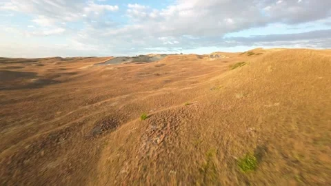 Sand Dunes Drone Flyover Stock Footage 246914268