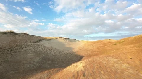Sand Dunes Drone Flyover Stock Footage 246914306