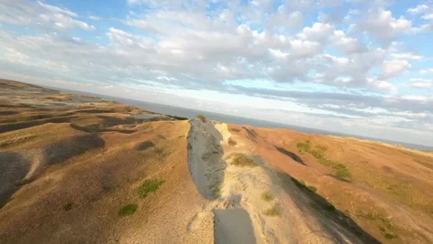 Sand Dunes Drone Flyover Stock Footage 246914340