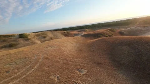 Sand Dunes Drone Flyover Stock Footage 246914402