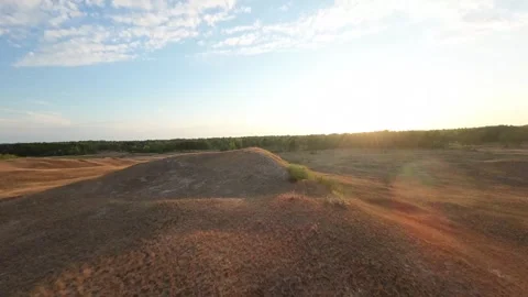 Sand Dunes Drone Flyover Stock Footage 246914452