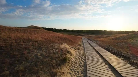 Sand Dunes Drone Flyover Stock Footage 246914462