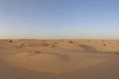 Sand dunes in the empty desert Stock Photos
