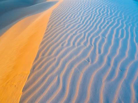 Sand dunes evening light patterns desert Sharqiya Sands or Wahiba Sands Al Raka Stock Photos
