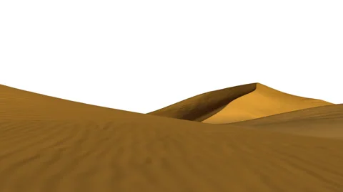 Sand Dunes Isolated on White Background - 3D Illustration Animation Stock Footage 144342706