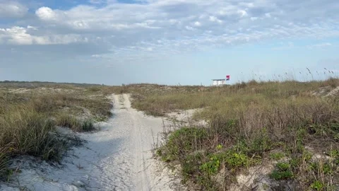 Sand Dunes Path on the Beach Stockbeeldmateriaal 263365841