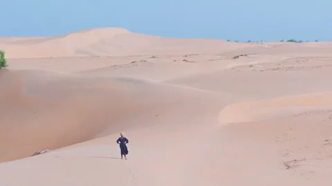 Sand Dunes Rolling Arid Landscape Scenic - Graded Stock Footage 322536213
