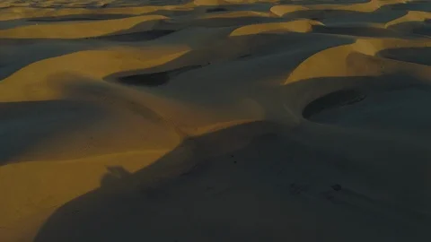 Sand Dunes - Sunset Rotating Aerial Stock Footage 100708161