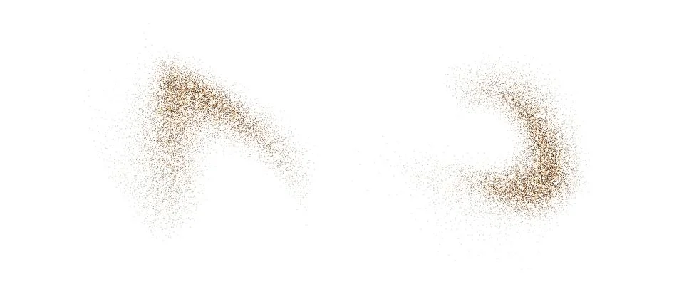 Sand dust powder splashes. Flow grit speckles and particles wave texture. Ground Illustrazione stock