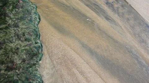 Sand Erosion by Water Stream Stockbeeldmateriaal 54885125