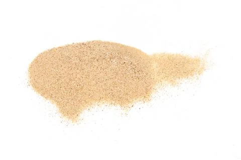 Sand explosion isolated on white background. Stock Photos