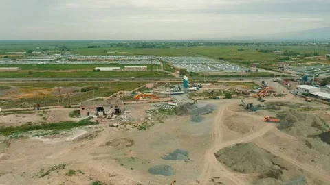 Sand extraction through mobile processing Stock Footage 318905015