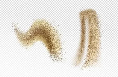 Sand fall, pour or explosion, sandy grains stains Illustrazione stock