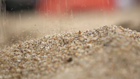 Sand is falling down is slow motion on a desert Stock Footage 236352096