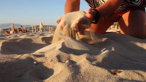 Sand Falling On The Ground Slow-Motion 스톡 동영상 166924099