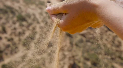 Sand Falling From Hand closeup Stock-Footage 59790433