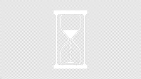 Sand falling through an hourglass, then turning it upside down to reset it Video stock 343235877