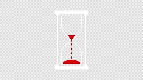 Sand falling through an hourglass, then turning it upside down to reset it Stock Footage 343235880