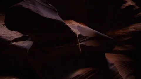 Sand falls in the Upper Antelope Canyon Stock Footage 86779716