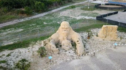 Sand figure,big monkey,gorilla Stock Photos