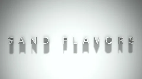 Sand flavors 3D title animation white text on a white background Stock-Footage 298894858