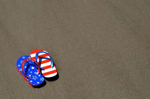 In the sand - flip-flops 2 写真素材