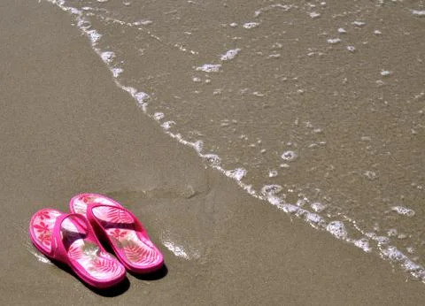 In the sand - flip-flops 23 写真素材
