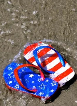 In the sand - flip-flops 6 写真素材