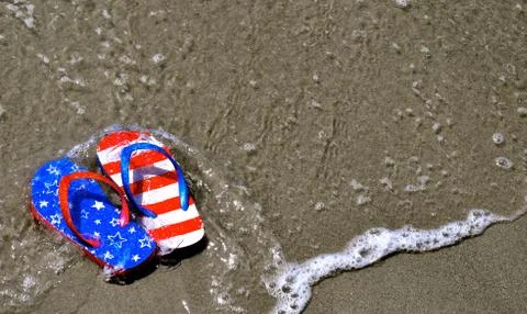 In the sand - flip-flops 6 写真素材
