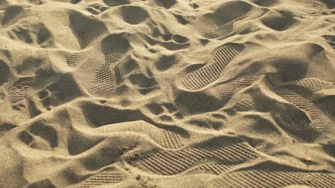 Sand with footprints on the beach. Stock Footage 270524115