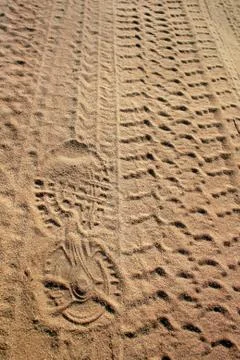Sand footprints Фото