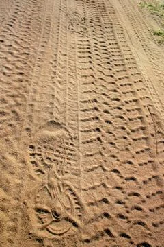 Sand footprints Stock Photos
