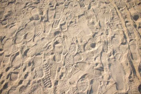 Sand footprints texture Stock Photos