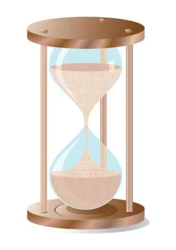Sand glass clock, realistic vector illustration Stock Illustration