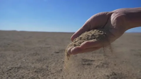 Italy - drought and aridity in the almost waterless Po river with large  expanses of sand and