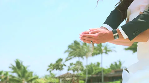 Sand in Hand Stock Footage 26057486