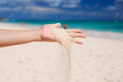 Sand in hand Stock Photos