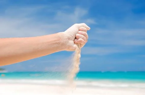 Sand in hand Stock Photos