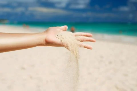 Sand in hand Stock Photos